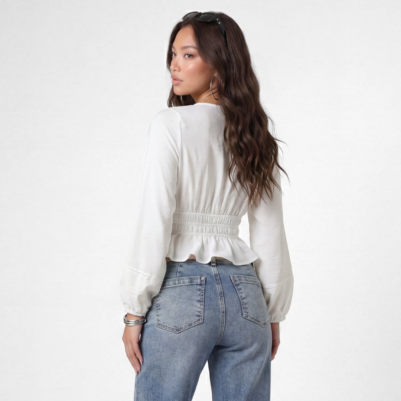 BLUSA SLIM FIT MANGA LARGA MUJER SQUEEZE LUORHI - 3