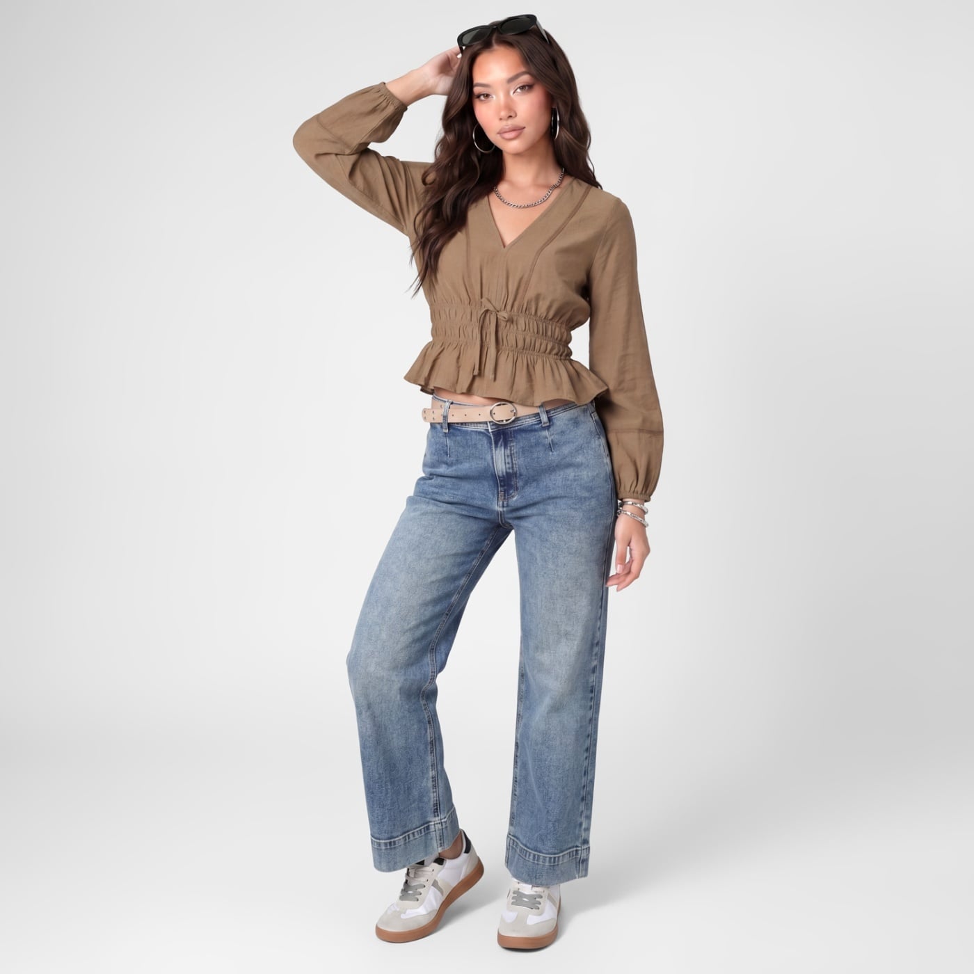 BLUSA SLIM FIT MANGA LARGA MUJER SQUEEZE LUORHI - 2