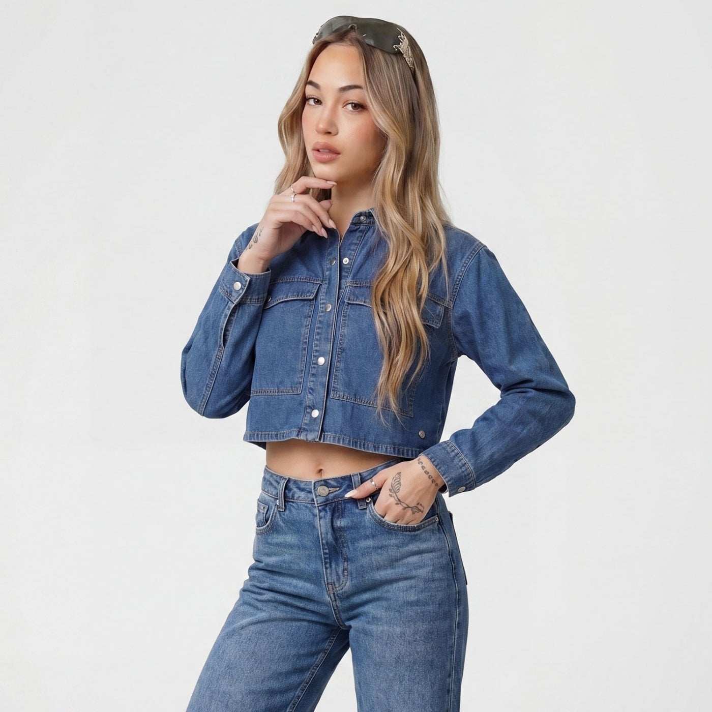 BLUSA CROP MANGA LARGA MUJER SQUEEZE EIRHIN - 1