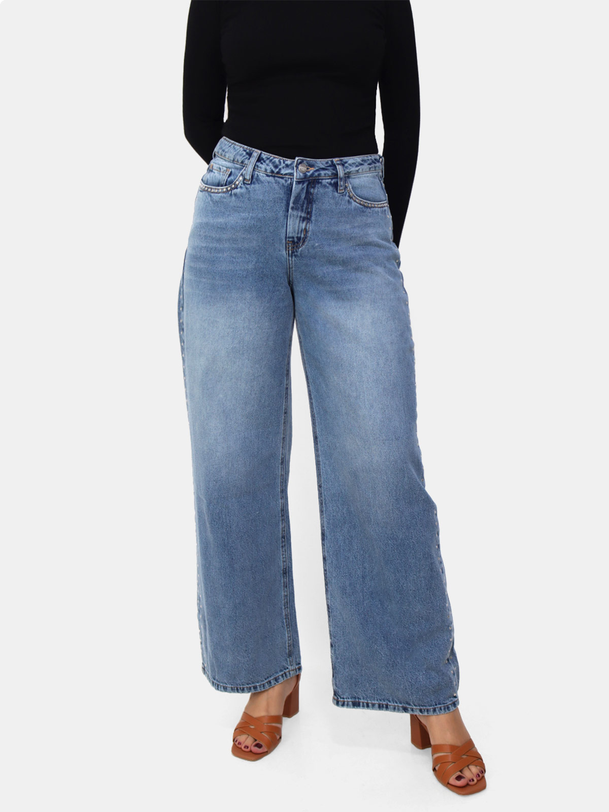 JEAN ALGODÓN BAGGY MUJER KAYRA POBLET PERFECT FIT TACHAS - 1