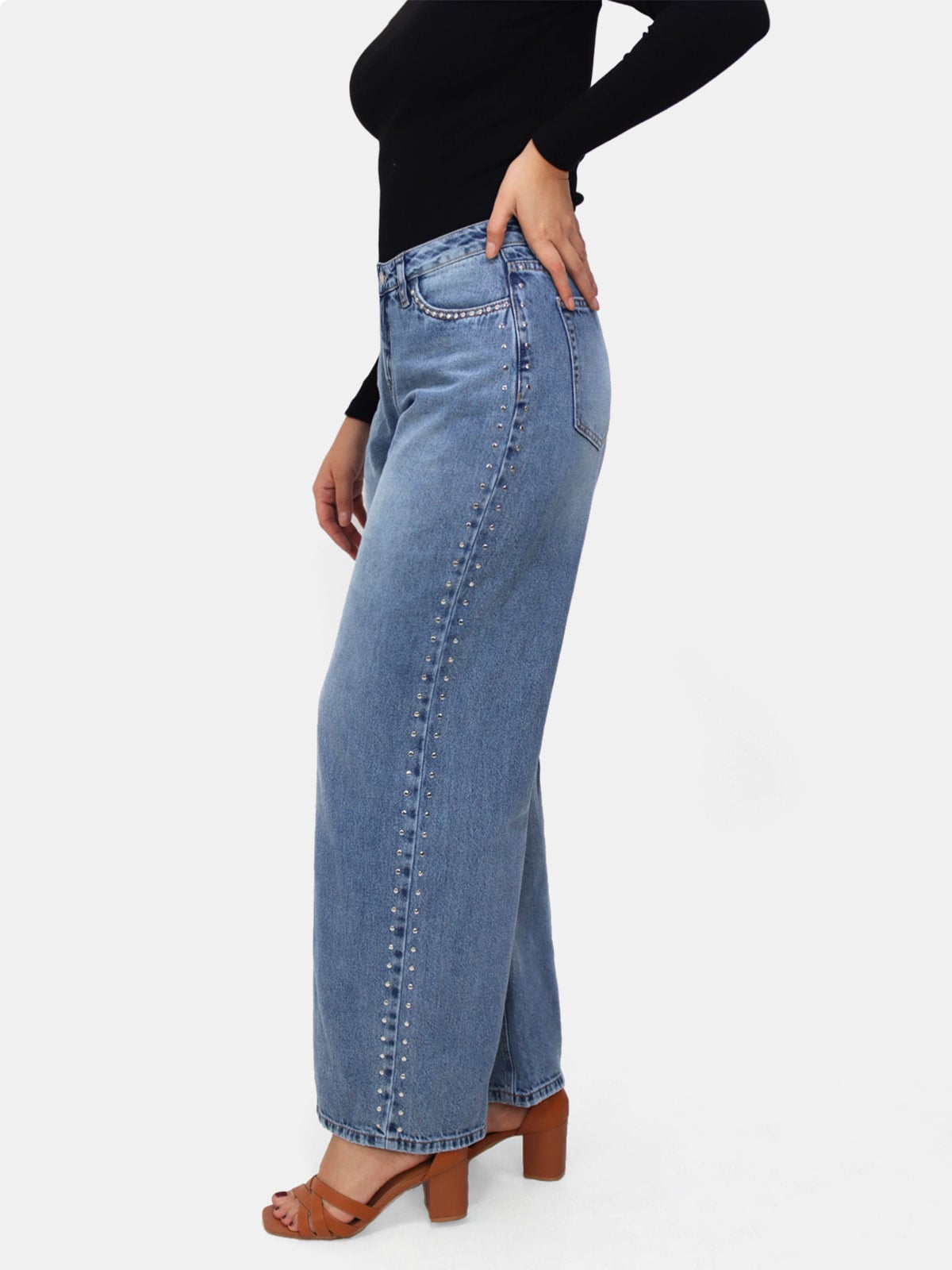 JEAN ALGODÓN BAGGY MUJER KAYRA POBLET PERFECT FIT TACHAS - 3