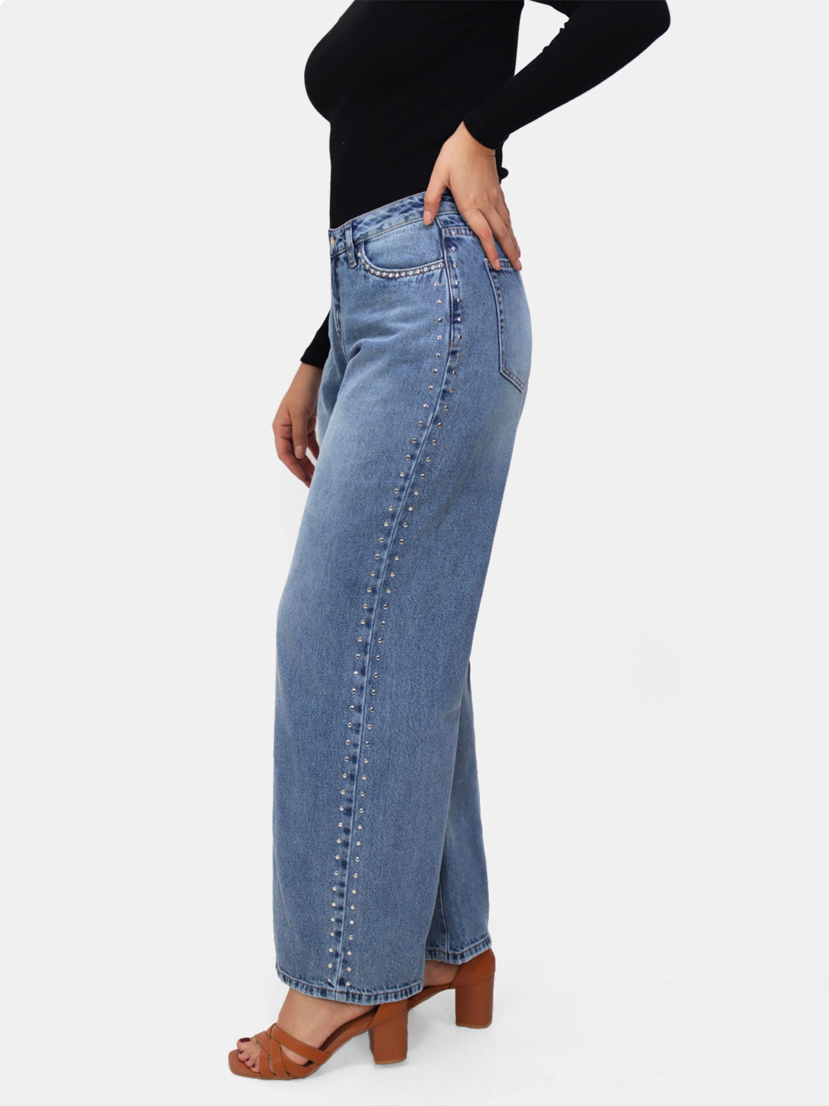 JEAN ALGODÓN BAGGY MUJER KAYRA POBLET PERFECT FIT TACHAS - 3