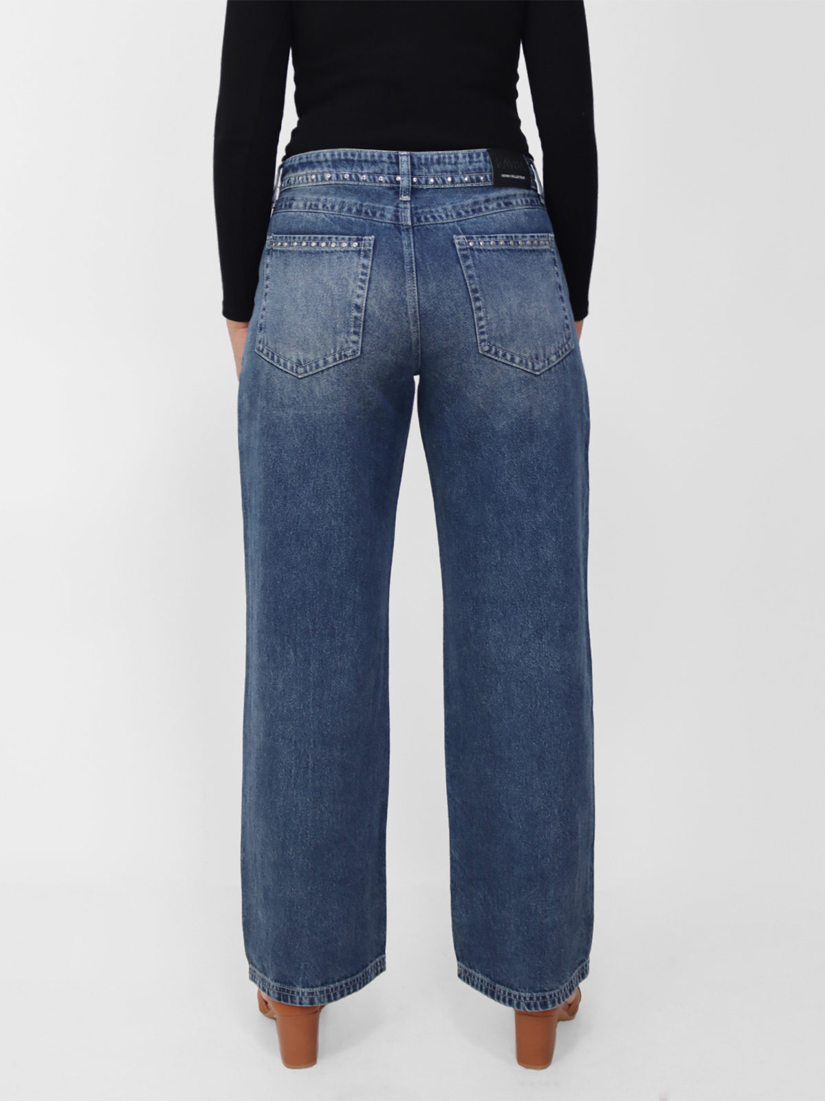 JEAN ALGODÓN BAGGY MUJER KAYRA POBLET PERFECT FIT TACHAS - 2