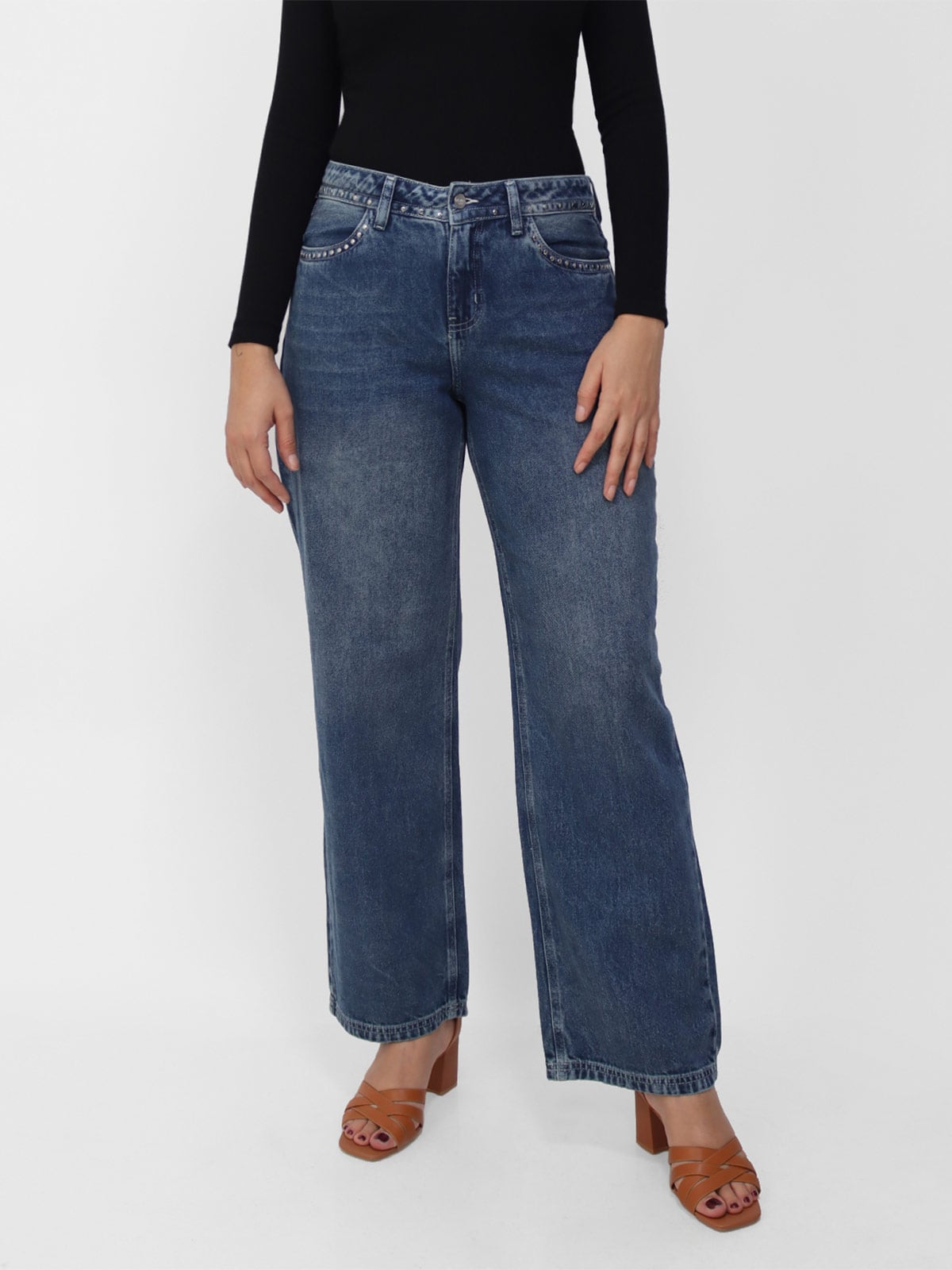 JEAN ALGODÓN BAGGY MUJER KAYRA POBLET PERFECT FIT TACHAS - 1