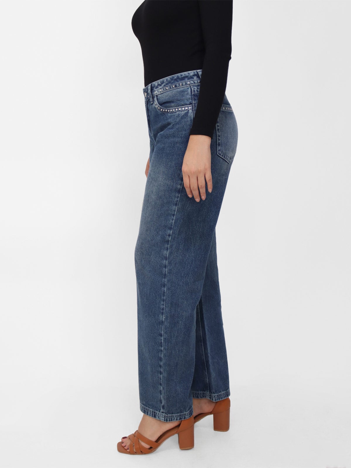 JEAN ALGODÓN BAGGY MUJER KAYRA POBLET PERFECT FIT TACHAS - 3