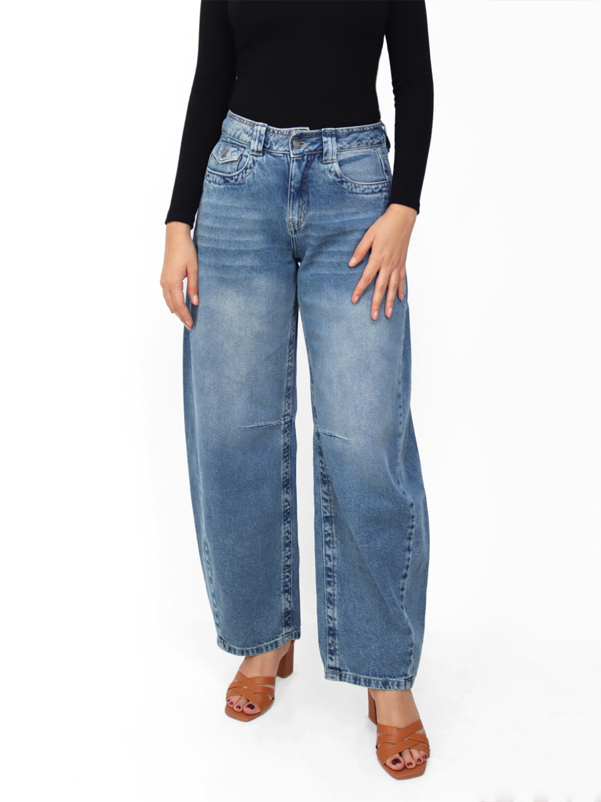 JEAN BAGGY MUJER KAYRA POBLET PERFECT FIT PIERNAS ANCHAS - 1