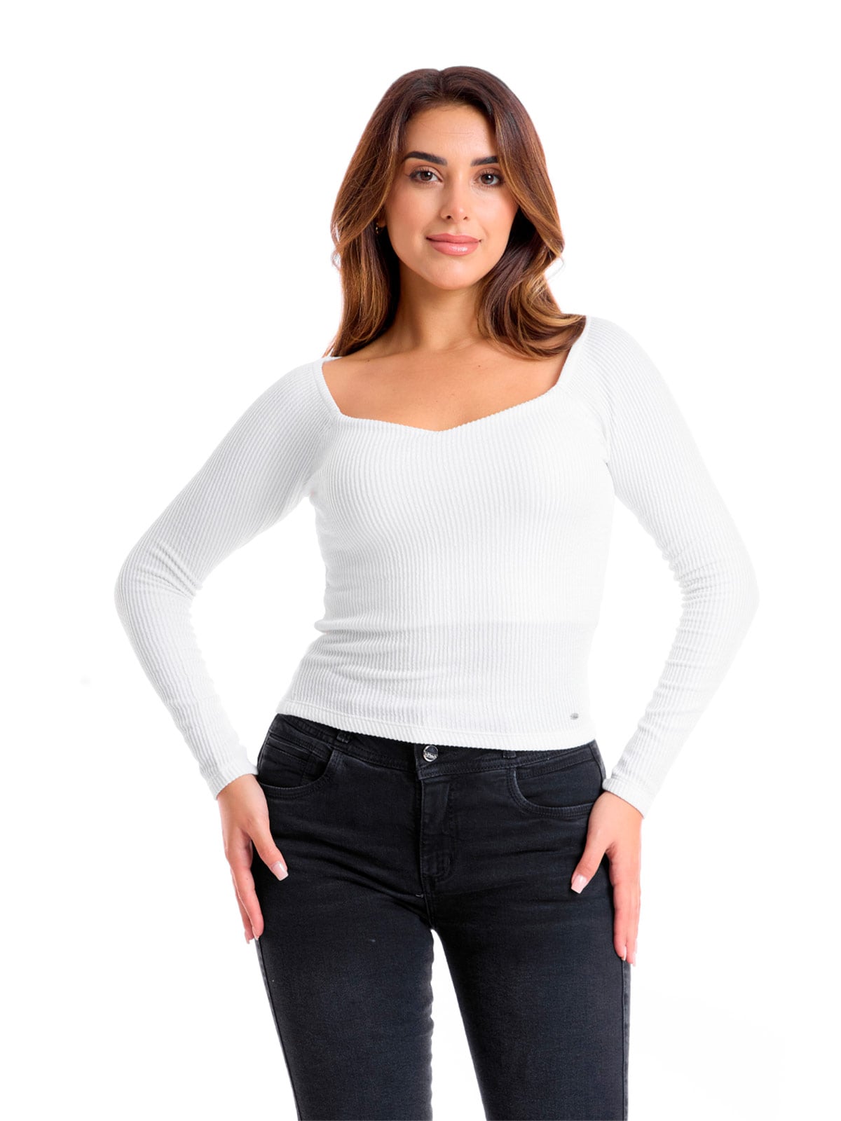 POLO MANGA LARGA MUJER METAL JEANS RIB MONICA - 2