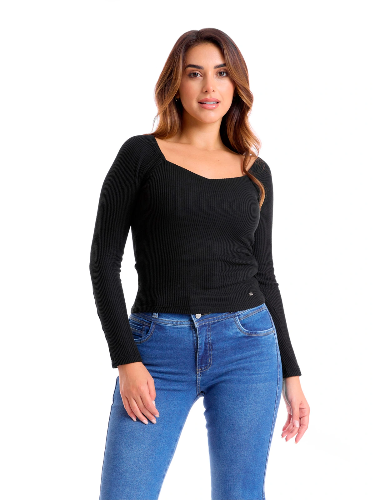 POLO MANGA LARGA MUJER METAL JEANS RIB MONICA - 1