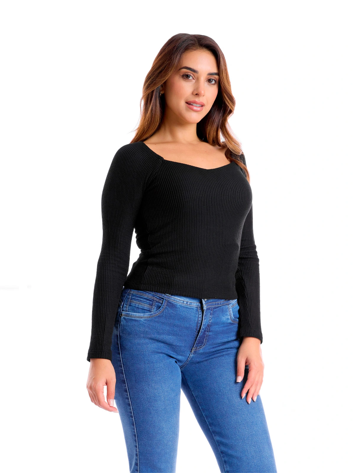 POLO MANGA LARGA MUJER METAL JEANS RIB MONICA - 2