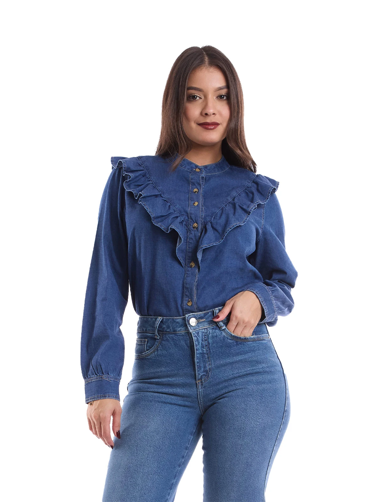 BLUSA MUJER METAL JEANS DENIM EMMA - 1