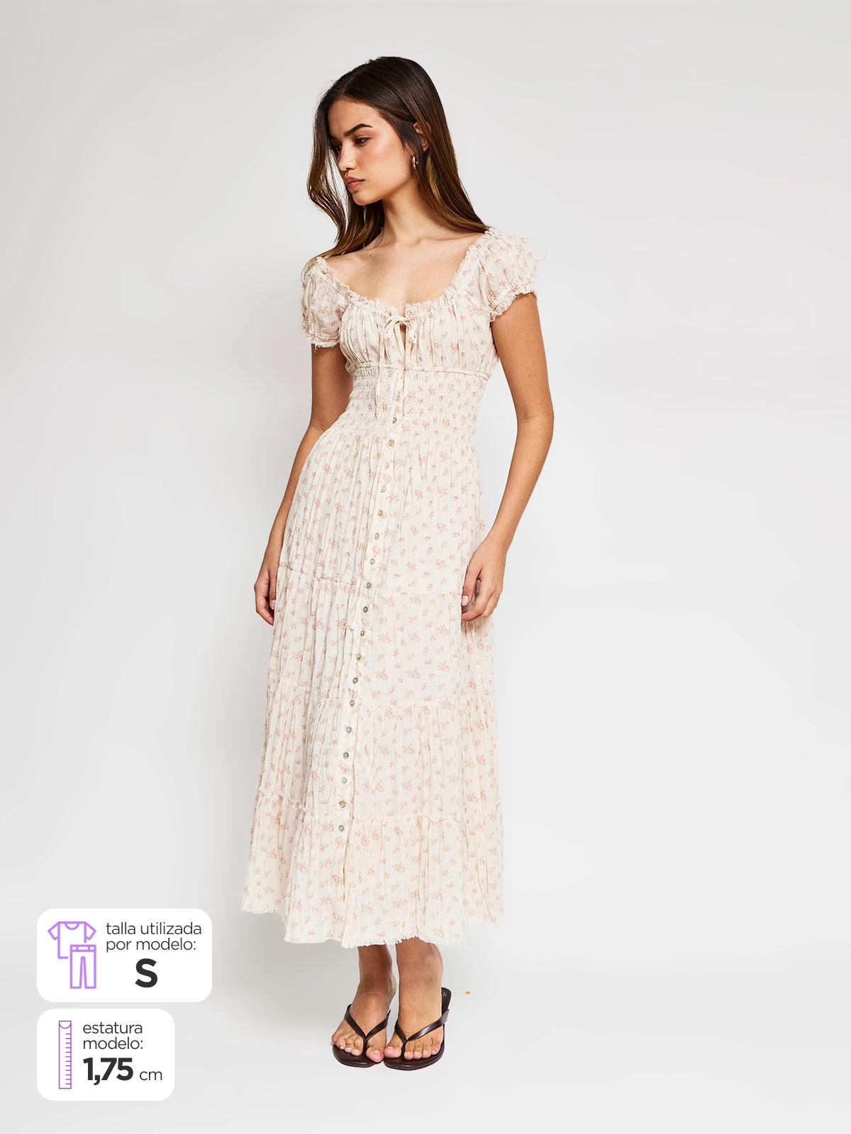 VESTIDO LARGO ALGODÓN MUJER INDEX - 1