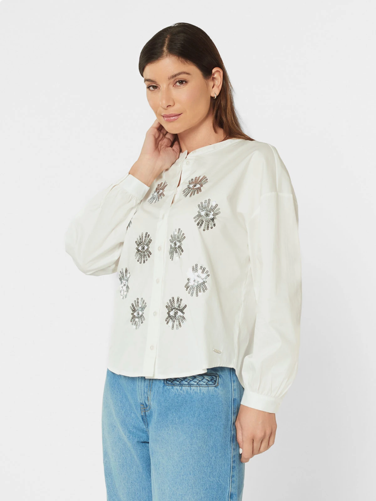 BLUSA MUJER MENTHA Y CHOCOLATE HUESO MAGNOLIA - 1