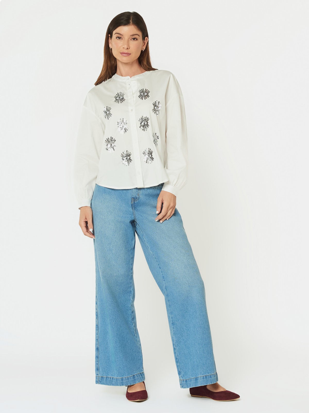 BLUSA MUJER MENTHA Y CHOCOLATE HUESO MAGNOLIA - 4