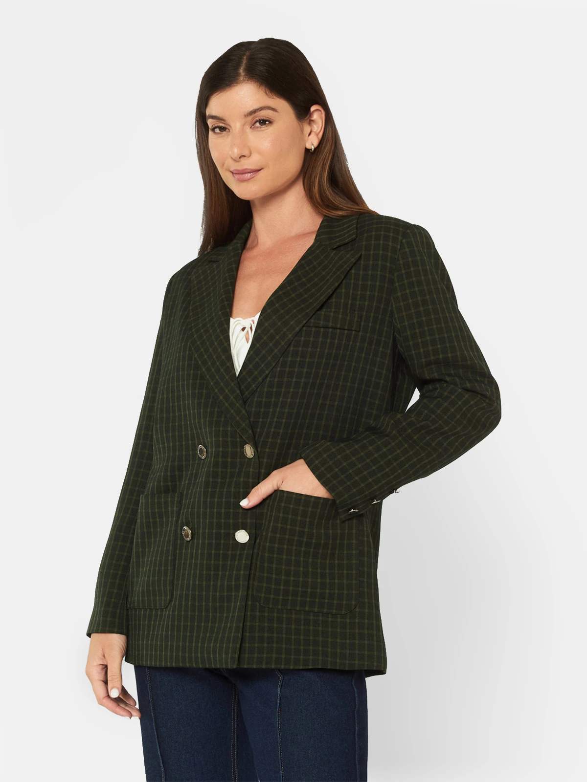 BLAZER MUJER MENTHA Y CHOCOLATE MULTICOLOR MARENA - 1