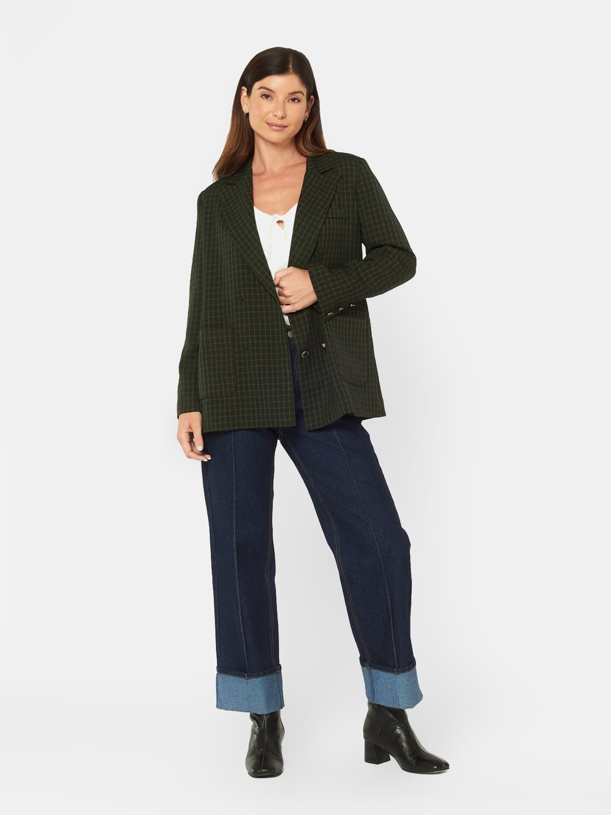 BLAZER MUJER MENTHA Y CHOCOLATE MULTICOLOR MARENA - 4