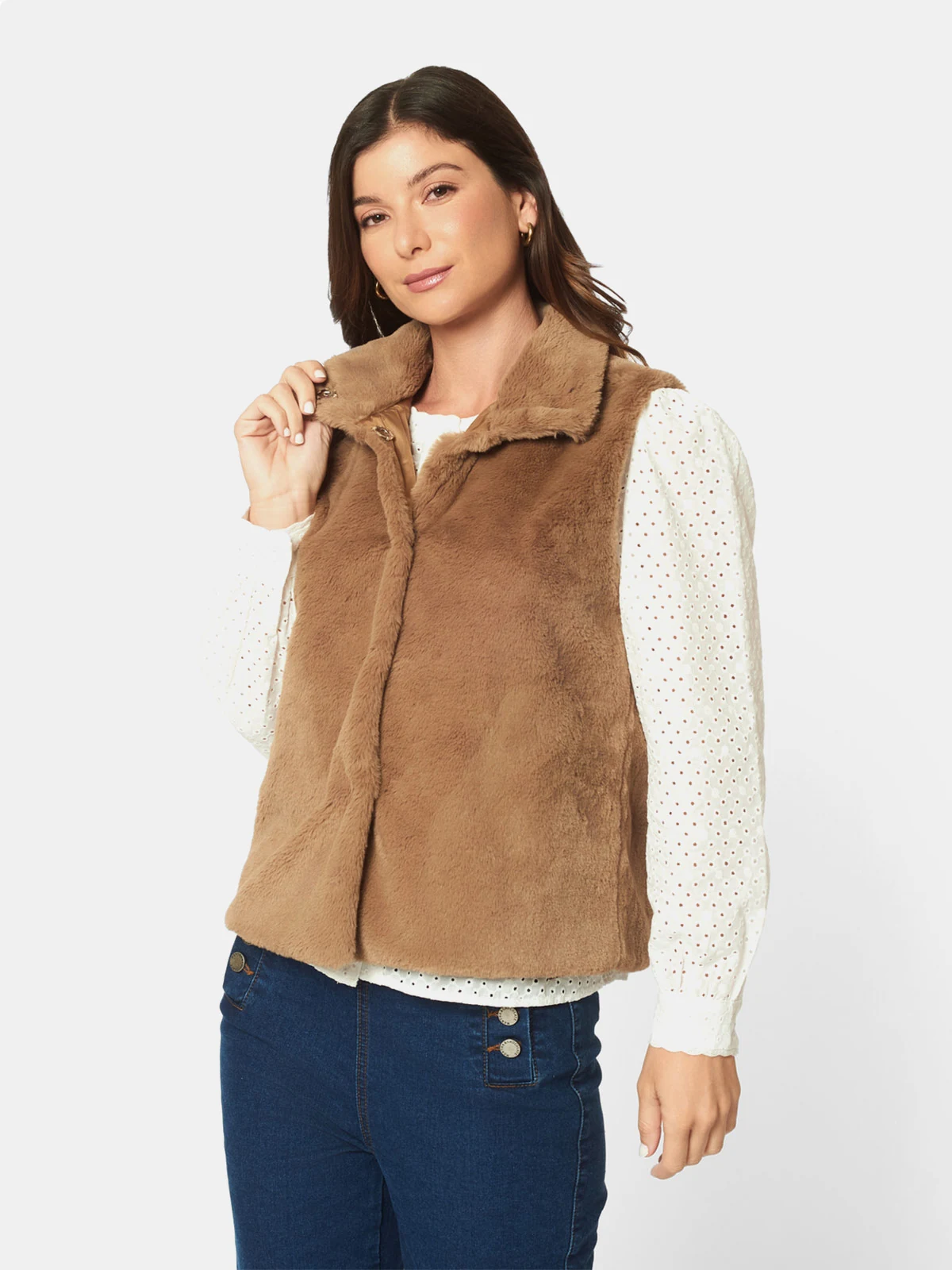 CHALECO SIN MANGAS MUJER MENTHA Y CHOCOLATE BEIGE MOLINA - 1
