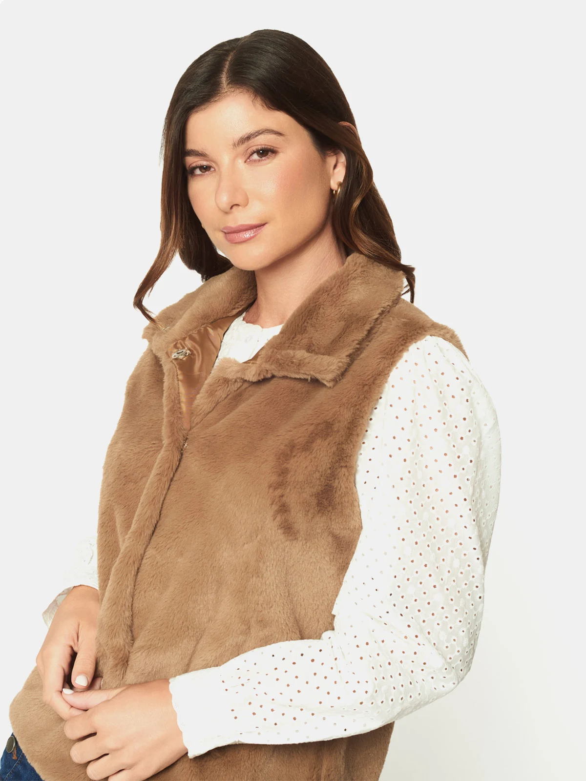 CHALECO SIN MANGAS MUJER MENTHA Y CHOCOLATE BEIGE MOLINA - 4
