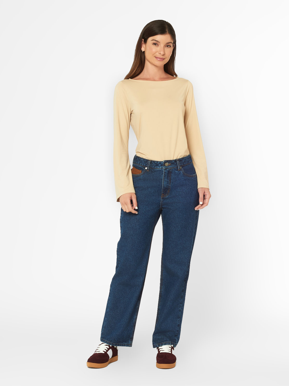 JEANS RECTO MUJER MENTHA Y CHOCOLATE - 1
