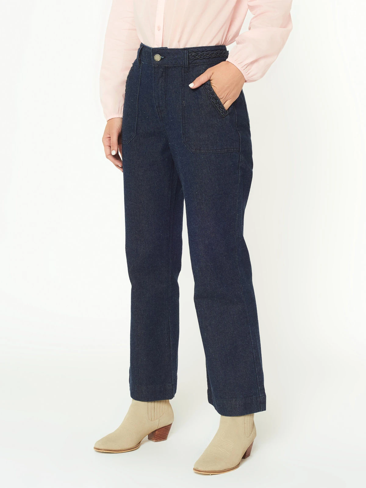 JEANS FLARE MUJER MENTHA Y CHOCOLATE - 3