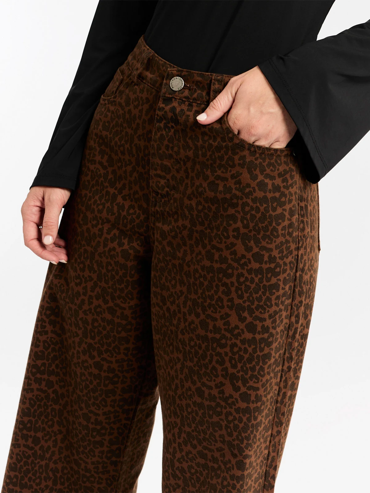 PANTALON WIDE LEG MUJER MENTHA Y CHOCOLATE MULTICOLOR MARAL - 4