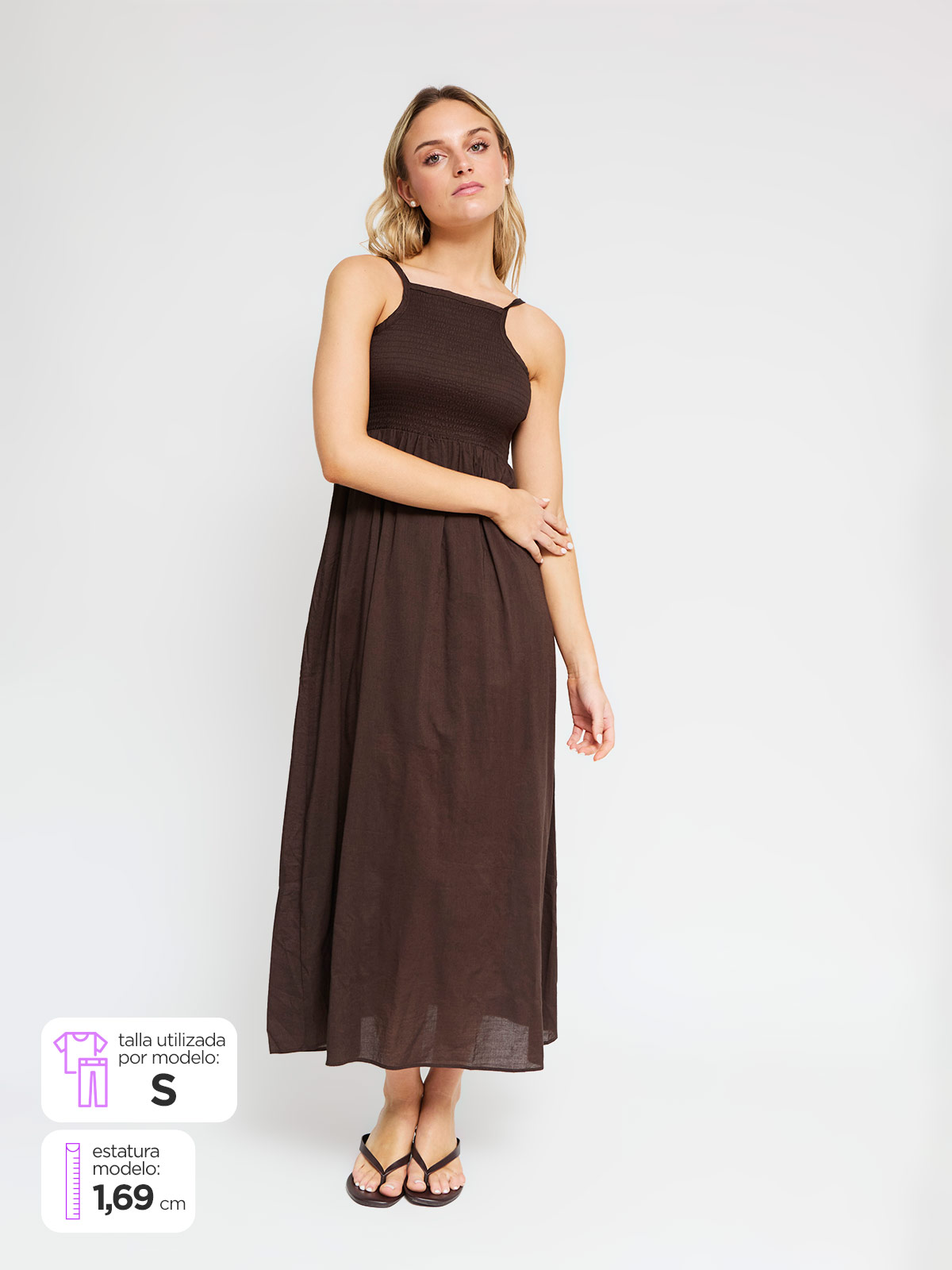 VESTIDO LARGO ALGODÓN MUJER INDEX - 1