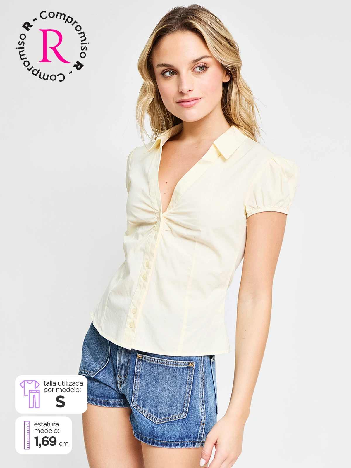 BLUSA MANGA CORTA ALGODÓN MUJER INDEX - 1