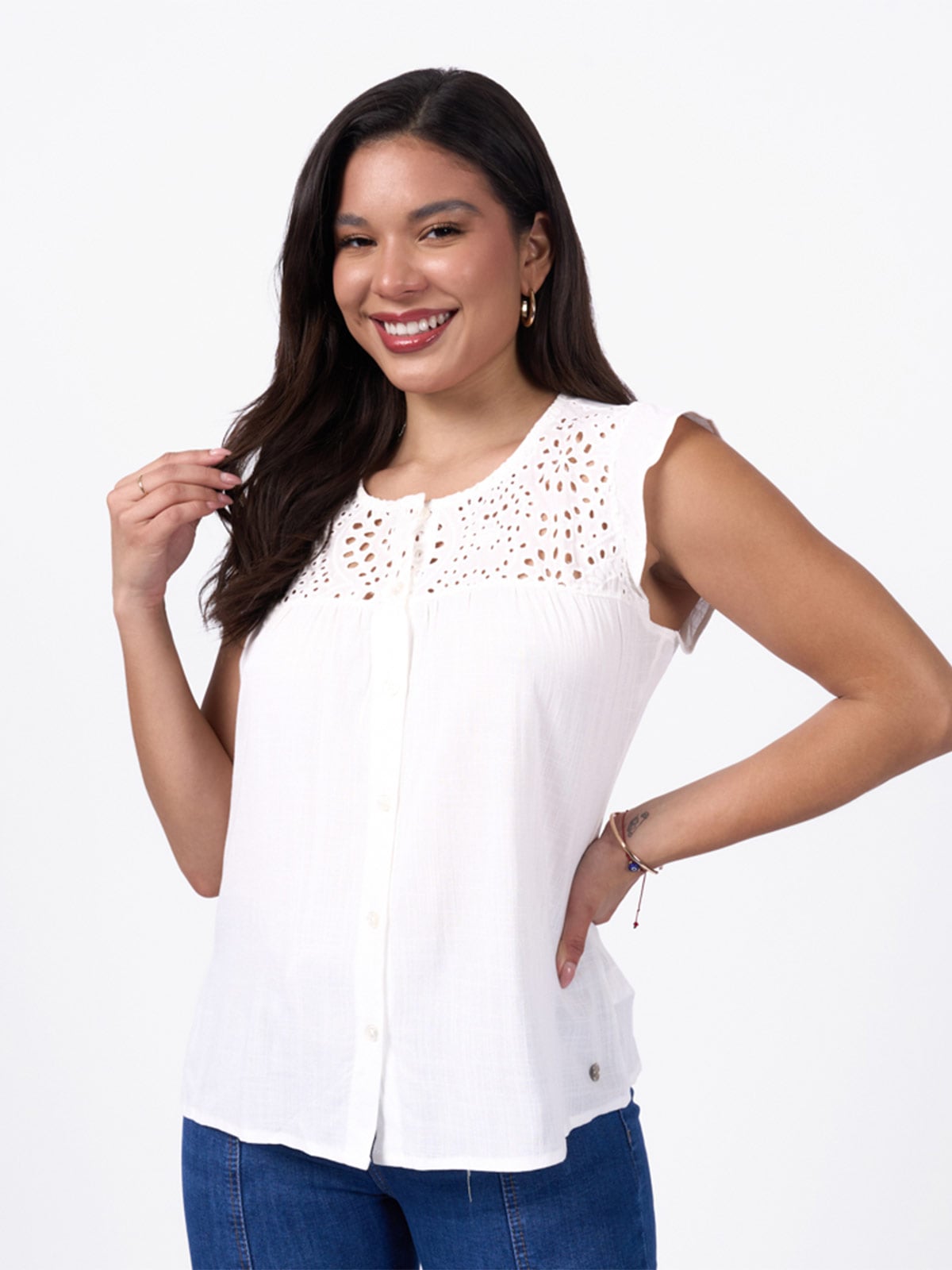 BLUSA MANGA CORTA MUJER BRONCO CATALEIA - 1