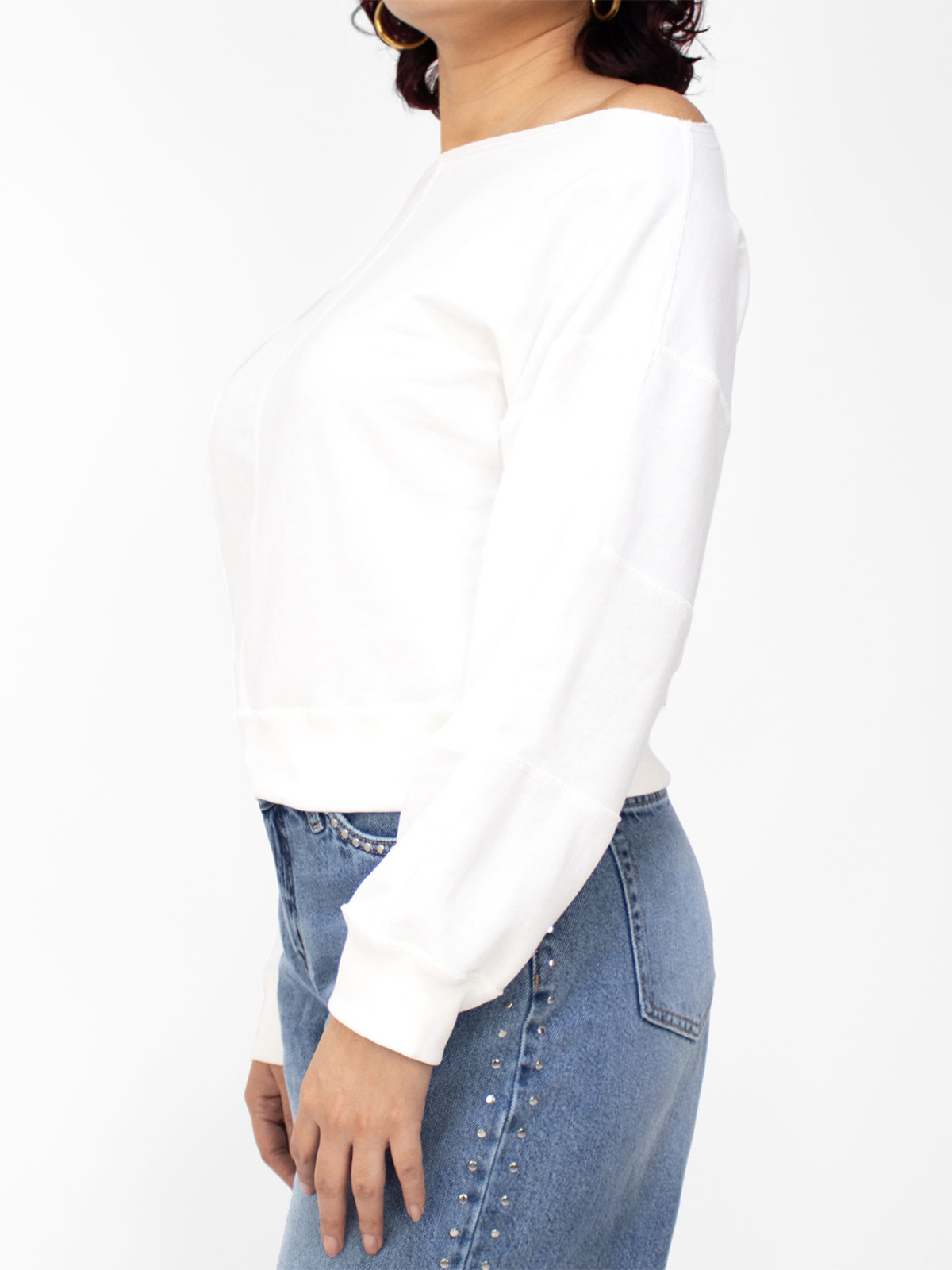 POLERA ALGODÓN MUJER KAYRA POBLET PERFECT FIT CROP OFF SHOULDER KF002 - 3