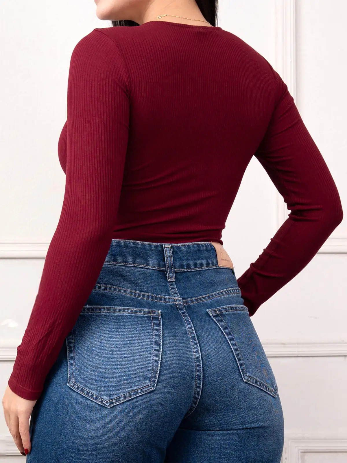 POLO MANGA LARGA ALGODÓN MUJER KAYRA POBLET PERFECT FIT NEGRO - 2