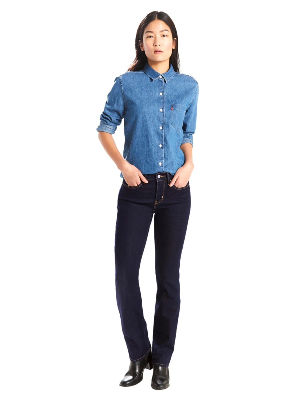 JEAN STRAIGHT FIT MUJER LEVI'S 314 SHAPING DARKEST SKY - 4