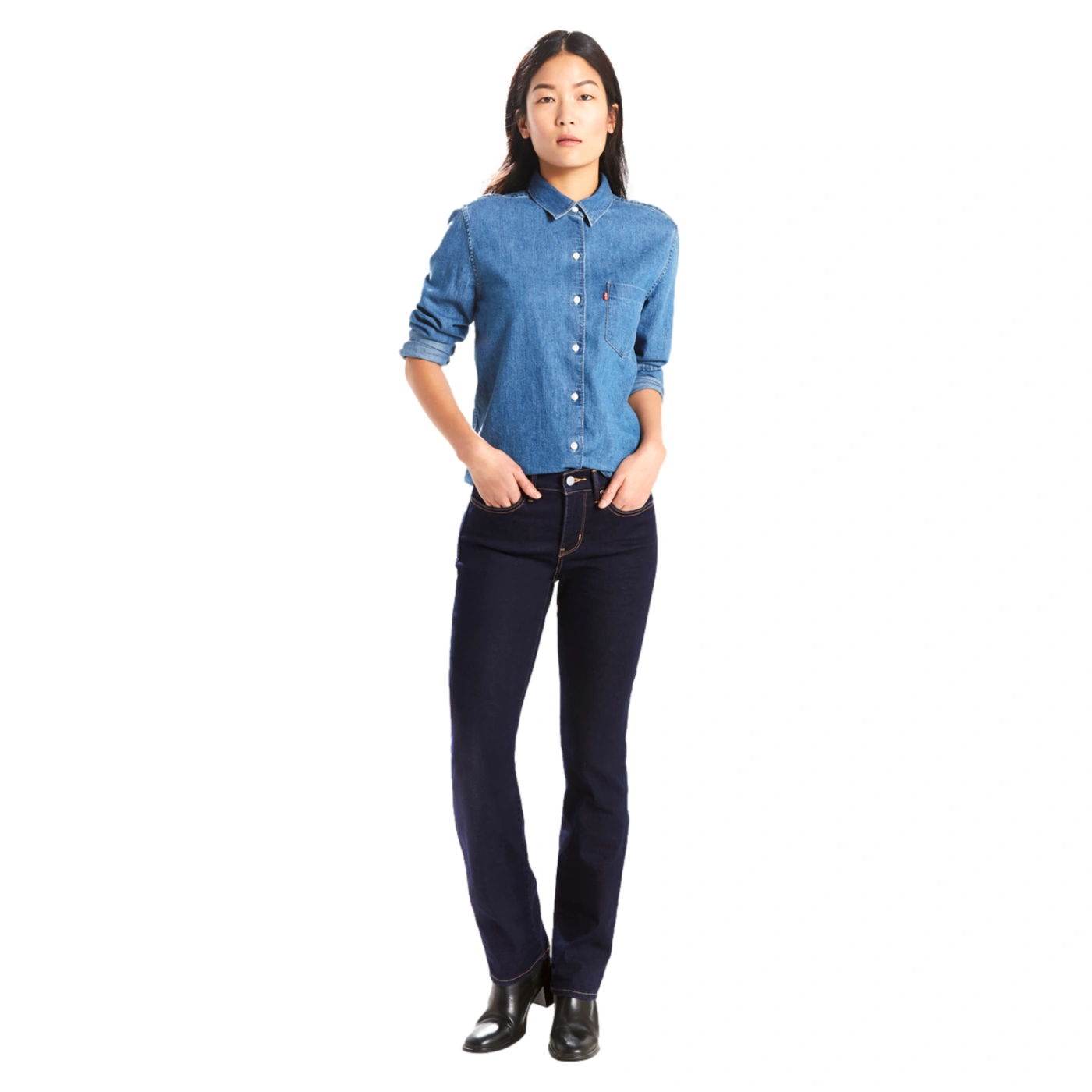 JEAN STRAIGHT FIT MUJER LEVI'S 314 SHAPING DARKEST SKY - 4