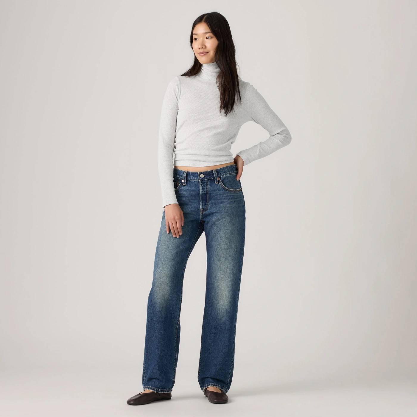 JEAN REGILAR FIT MUJER LEVI'S 501 90S MARBLE RUN - 1