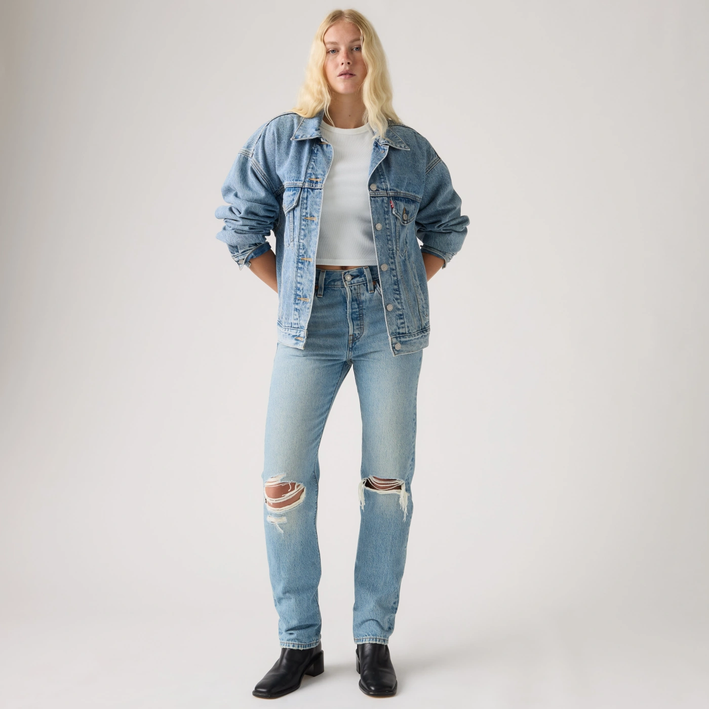 JEANS ALGOÓN REGULAR MUJER LEVIS AZUL 501 - 1