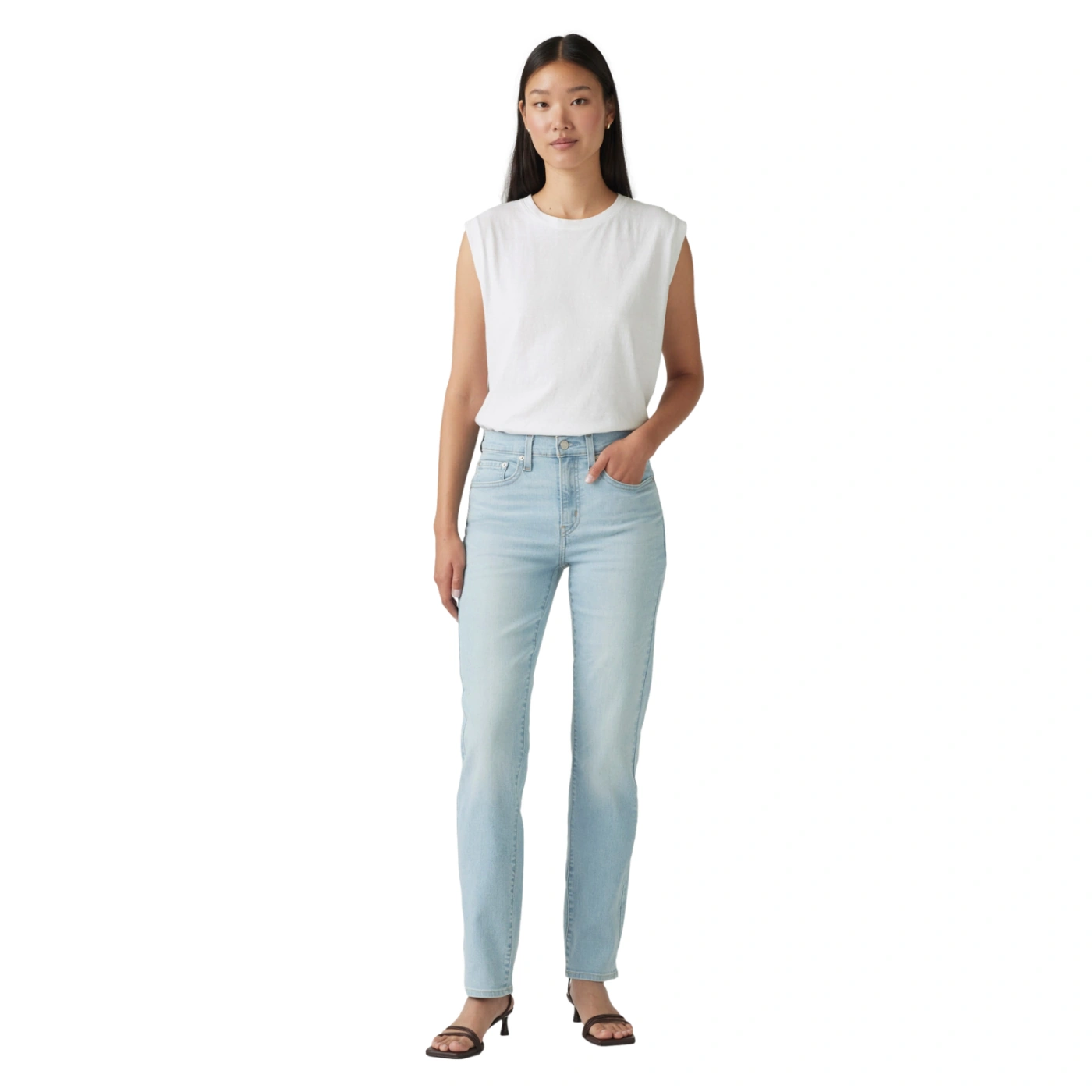 JEAN RECTO MUJER LEVI'S 724 HIGH RISE STRAIGHT ETERNAL INDIGO LIGHT - 1