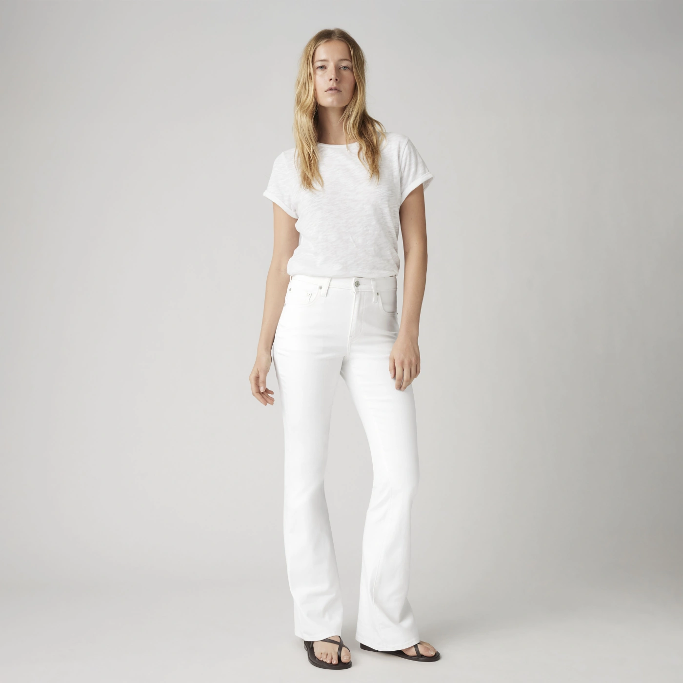 JEAN FLARE MUJER LEVI'S 726 SOFT CLEAN WHITE - 1
