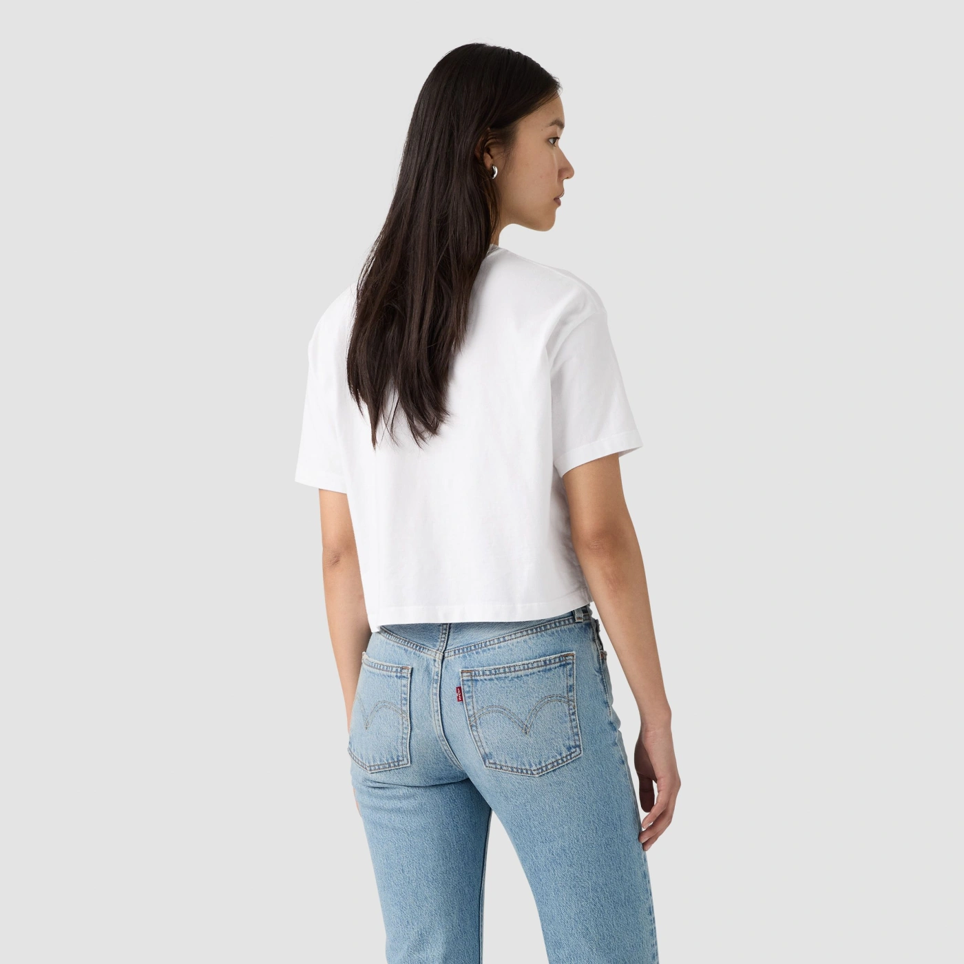 POLO MUJER LEVIS CROPPED ANYDAY TEE BRIGHT WHITE JERSEY - 3