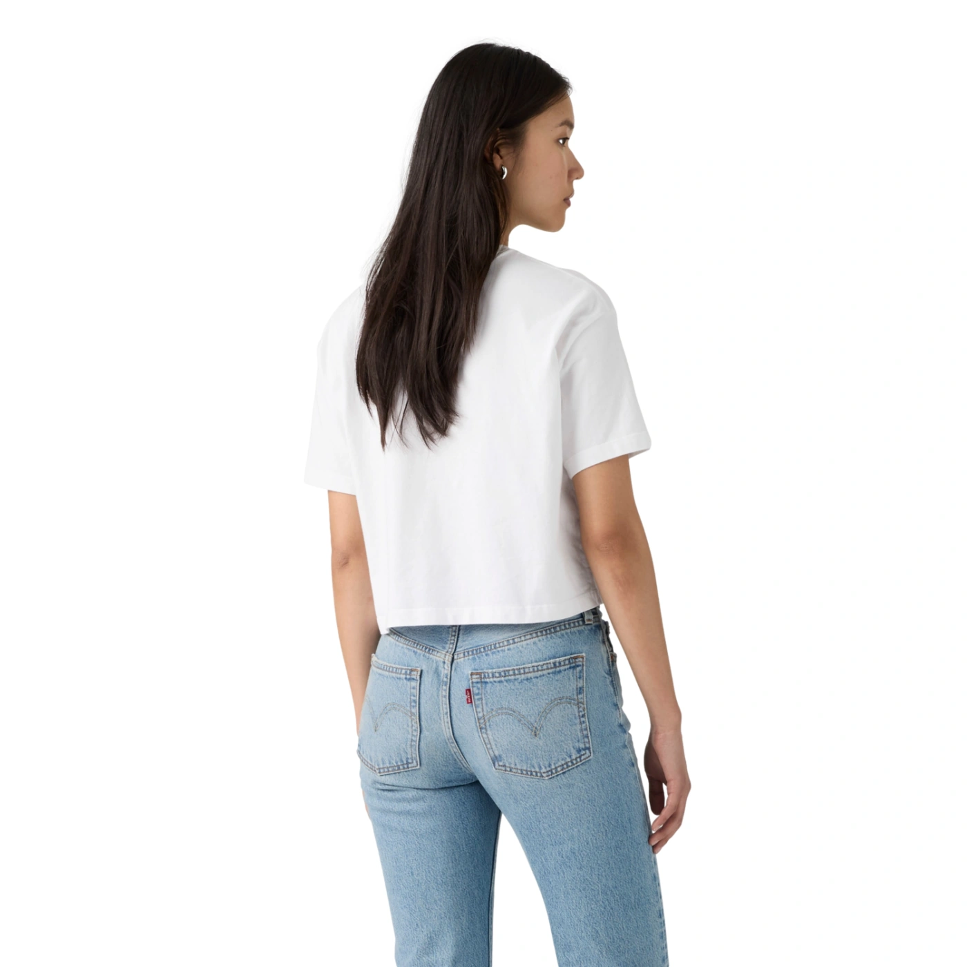POLO MUJER LEVIS CROPPED ANYDAY TEE BRIGHT WHITE JERSEY - 2