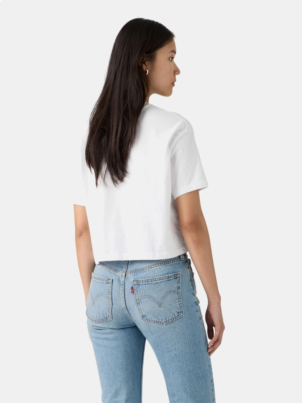 POLO MUJER LEVIS CROPPED ANYDAY TEE BRIGHT WHITE JERSEY - 2
