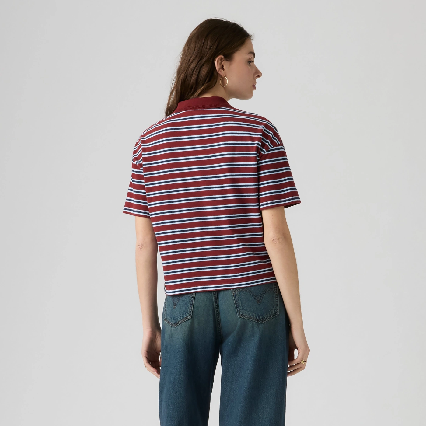 POLO MANGA CORTA ALGODÓN MUJER LEVIS GUINDA RUGBY - 2