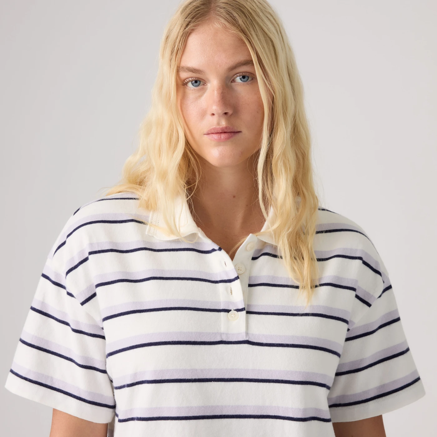POLO ALGODÓN MUJER LEVI'S RUGBY POLO Pepper Stripe LAVENDER BLUE - 3