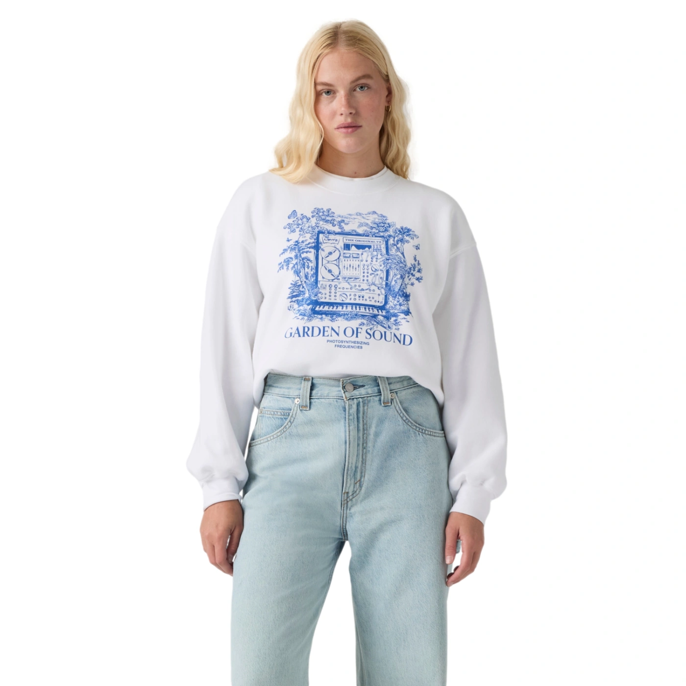 POLERA MUJER LEVI'S EVERYDAY CREW 2.0 ARDEN OF SOUNDS BRIGHT WHITE - 1