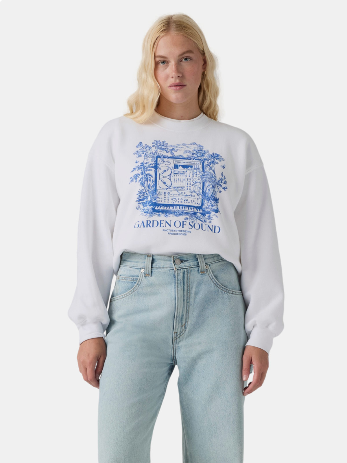 POLERA MUJER LEVI'S EVERYDAY CREW 2.0 ARDEN OF SOUNDS BRIGHT WHITE - 1