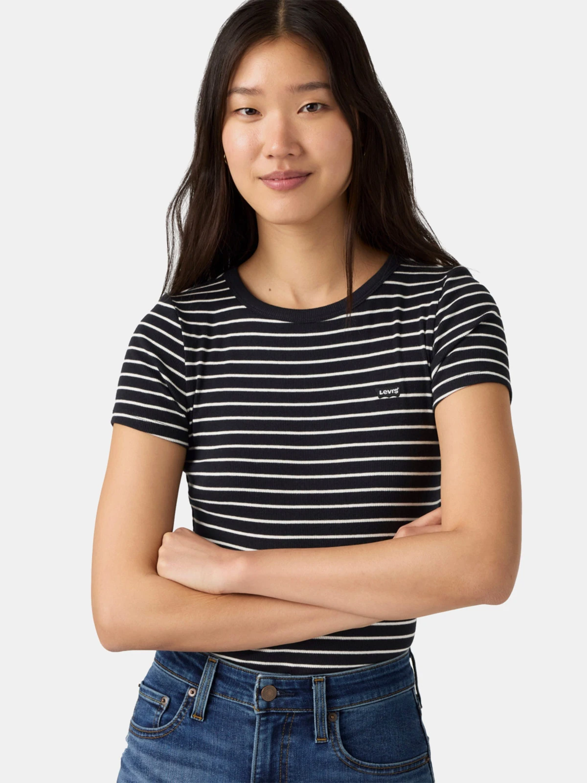 POLO MUJER LEVI'S HAYES TEE GEMINI STRIPE ANTHRACITE NIGHT - 3