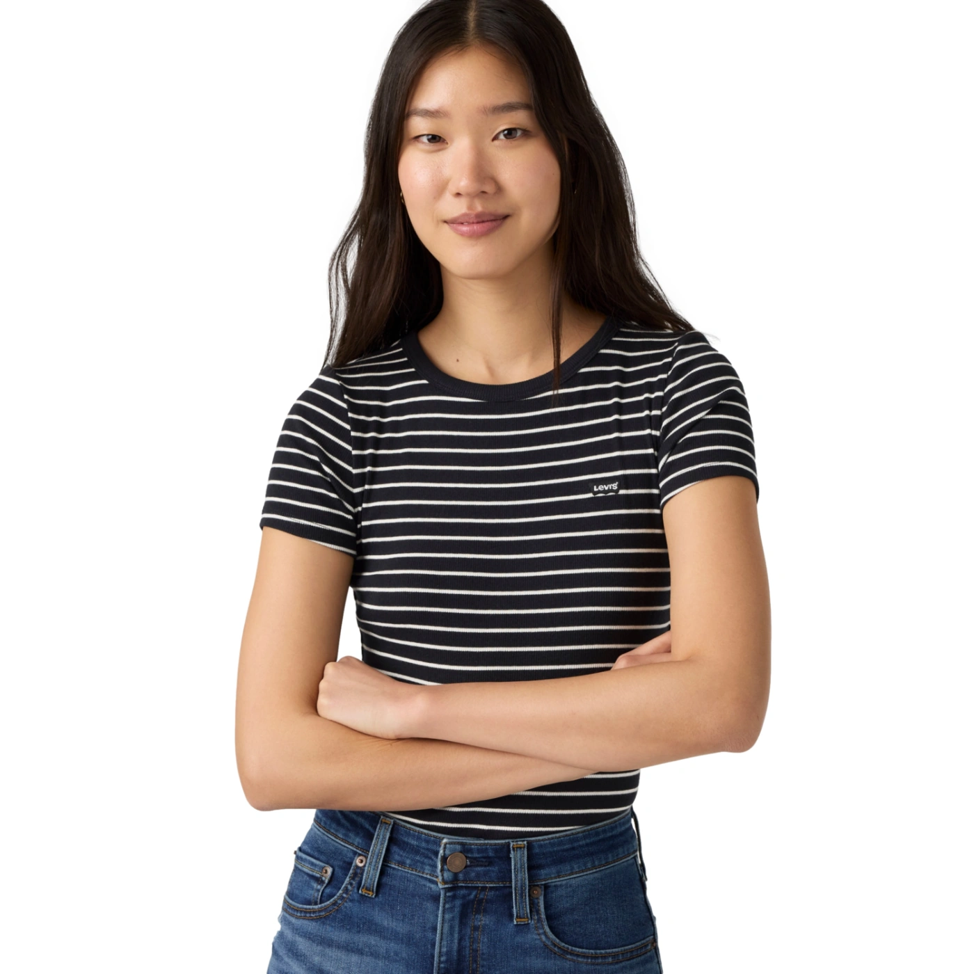 POLO MUJER LEVI'S HAYES TEE GEMINI STRIPE ANTHRACITE NIGHT - 3