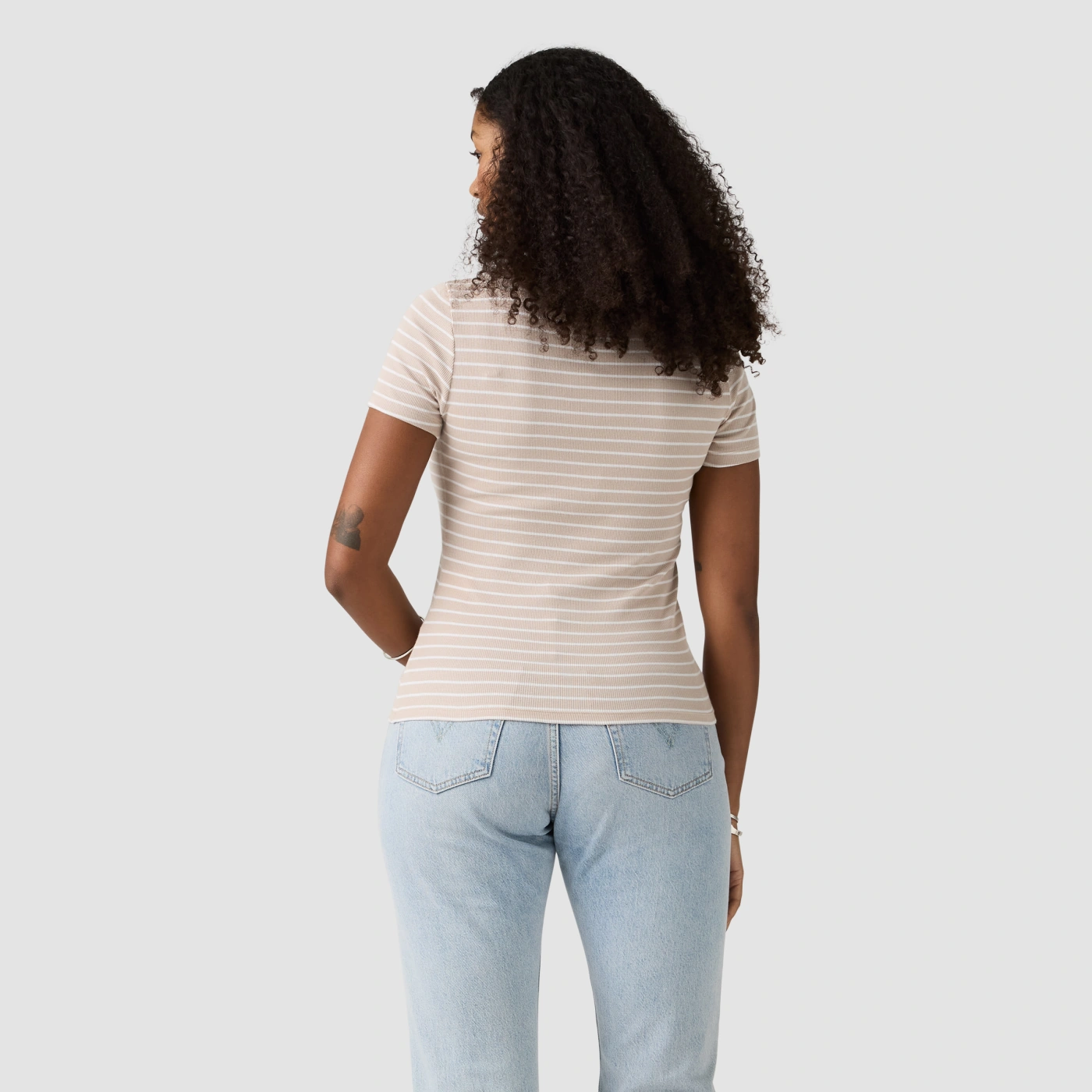 POLO MUJER LEVI'S HAYES TEE GEMINI STRIPE CHATEAU GRAY - 2