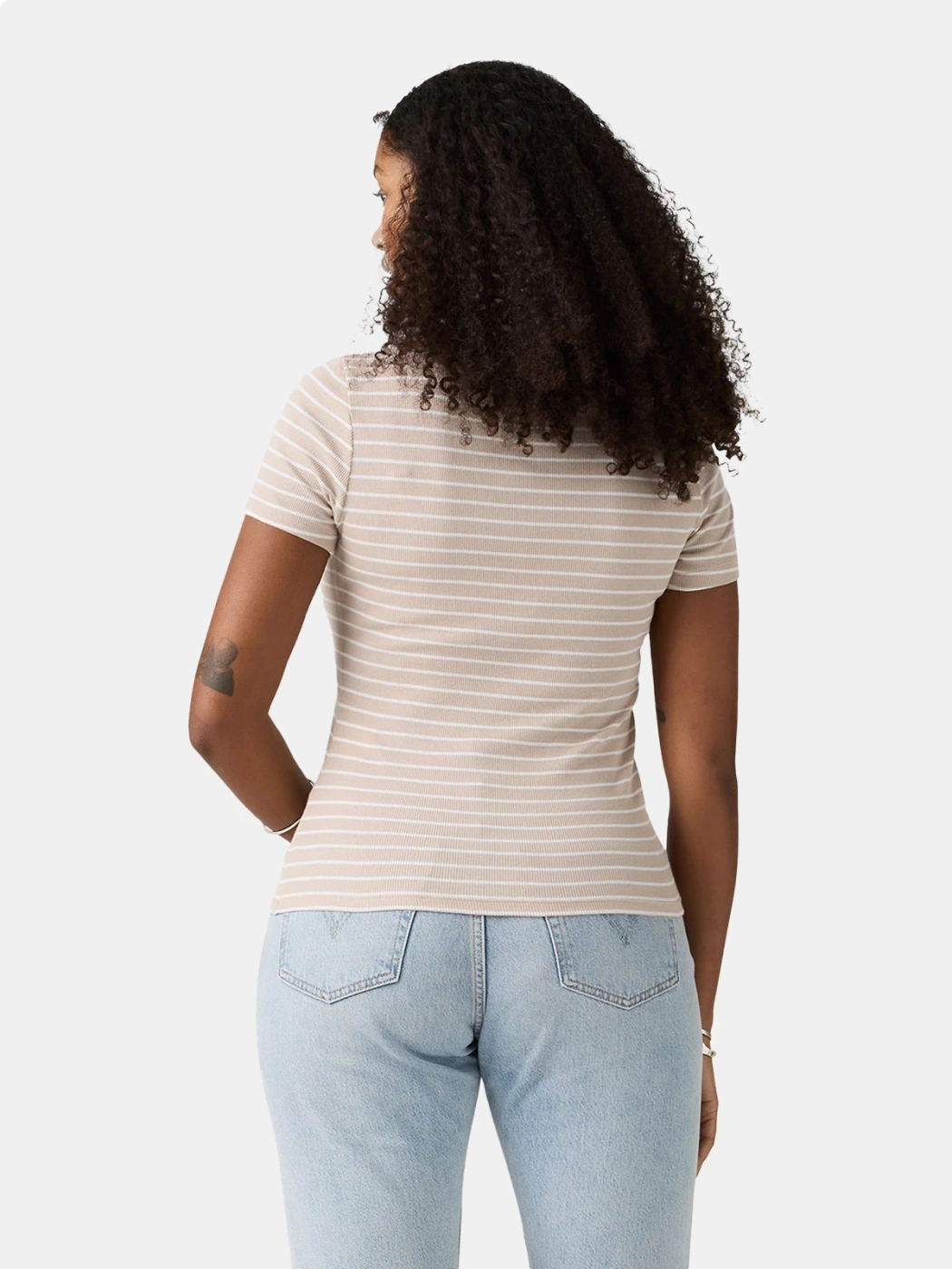 POLO MUJER LEVI'S HAYES TEE GEMINI STRIPE CHATEAU GRAY - 2
