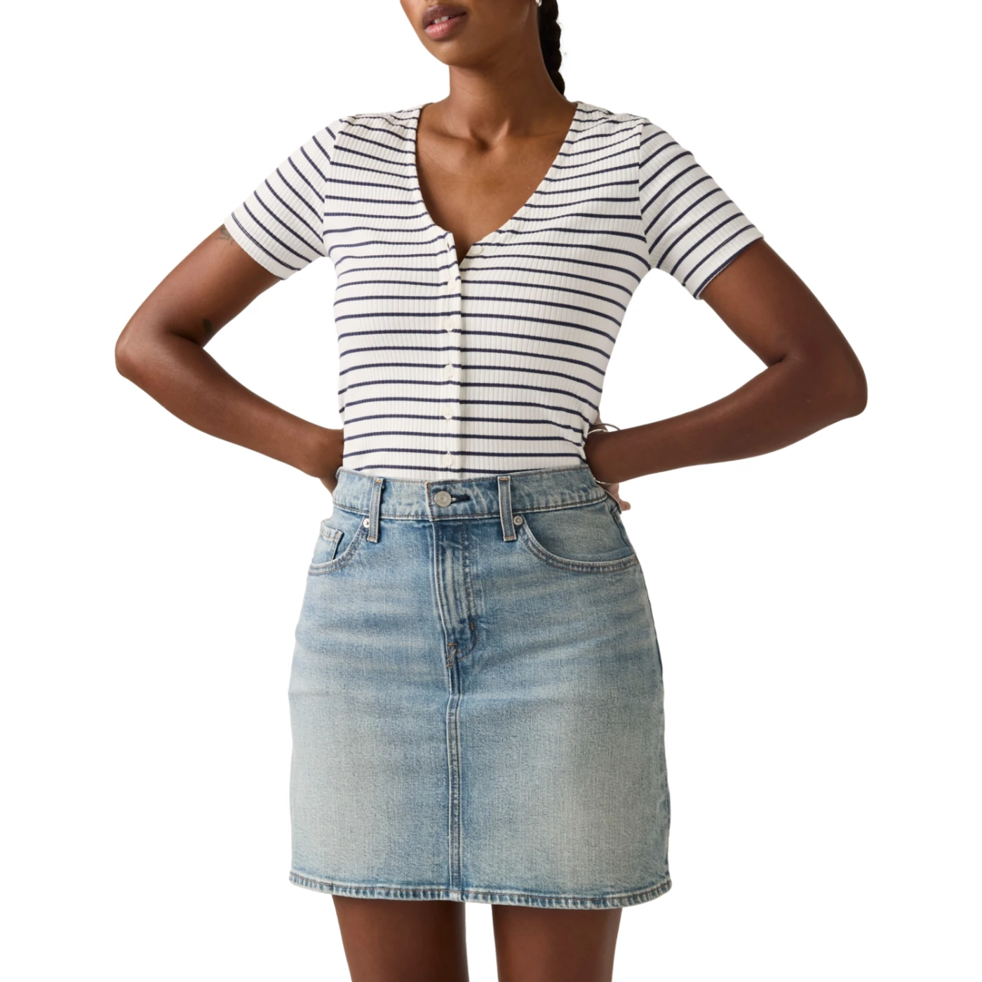 FALDA ALGODÓN MUJER LEVI'S MID THIGH SKIRT BLASE BLASE - 5
