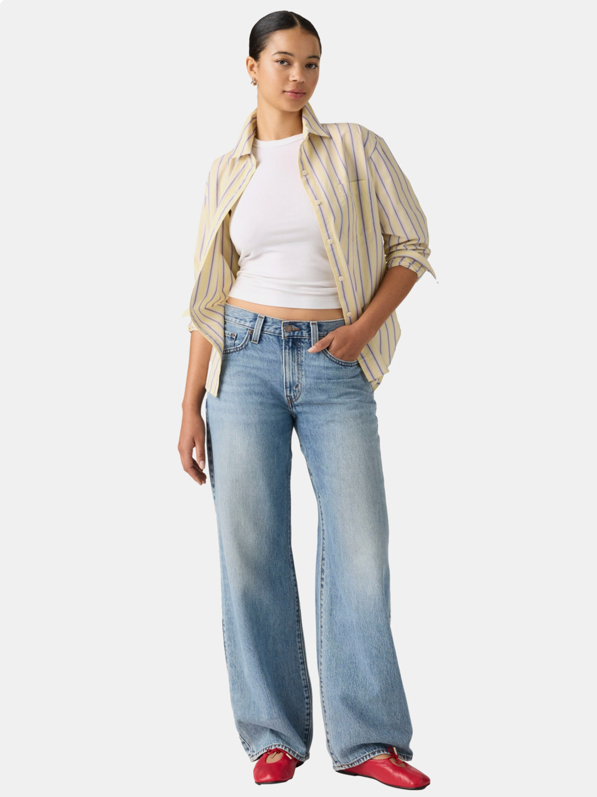 JEANS ALGODÓN SUELTO MUJER LEVIS AZUL MIDDY BALLOON - 1