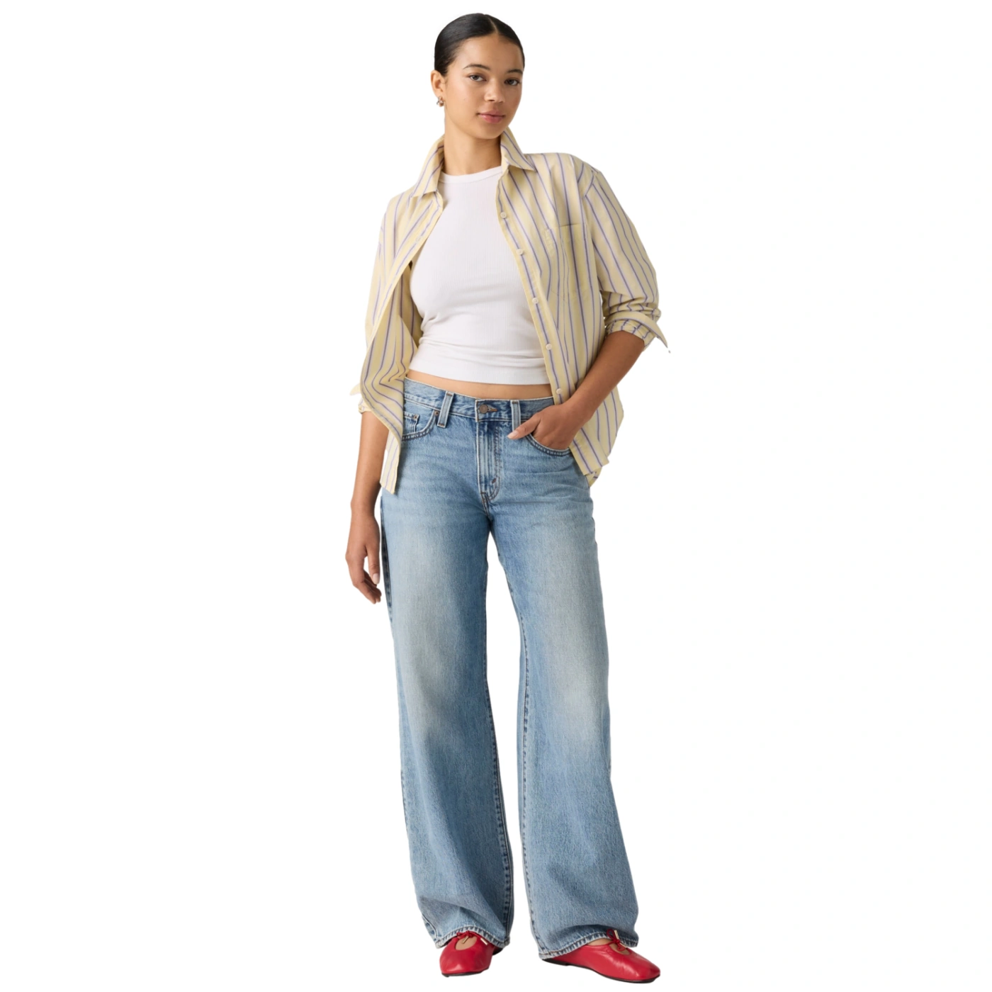 JEANS ALGODÓN SUELTO MUJER LEVIS AZUL MIDDY BALLOON - 1