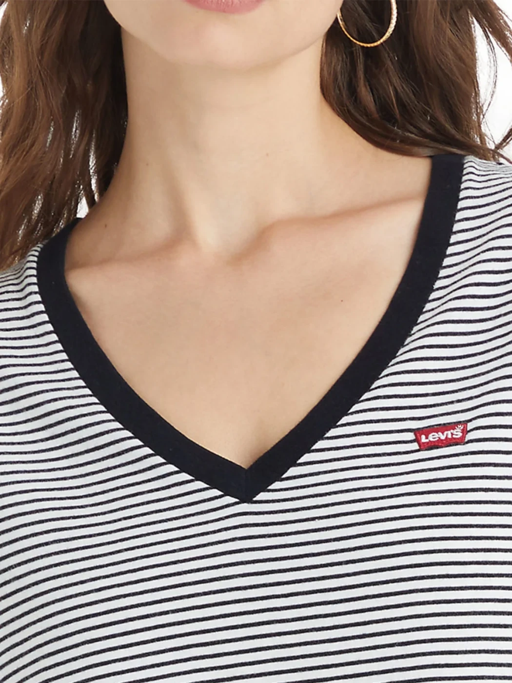 POLO MUJER LEVI'S PERFECT VNECK ANNALISE STRIPE CLOUD DANCER JERSEY - 3